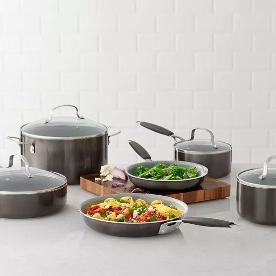 Food Network™ 10-pc. Nonstick Ceramic Cookware Set Red 10 Food Network™ 10-pc. Nonstick Ceramic Cookware Set Red - Image 9