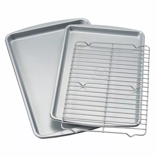 Food Network™ 3-pc. Nonstick Cookie Sheet Set With Cooling Rack 3 Food Network™ 3-pc. Nonstick Cookie Sheet Set With Cooling Rack